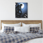 Pijl | Groene Pijl in Moonlight Canvas Afdruk (Insitu (Slaapkamer))