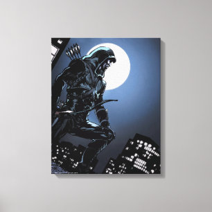 Pijl   Groene Pijl in Moonlight Canvas Afdruk