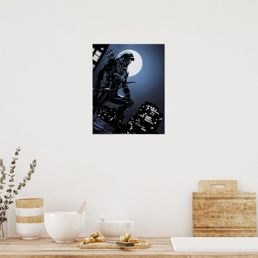 Pijl | Groene Pijl in Moonlight Poster (Keuken)