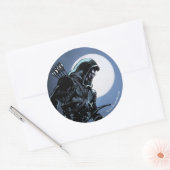 Pijl | Groene Pijl in Moonlight Ronde Sticker (Envelop)