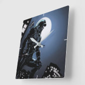 Pijl | Groene Pijl in Moonlight Vierkante Klok (Hoek)