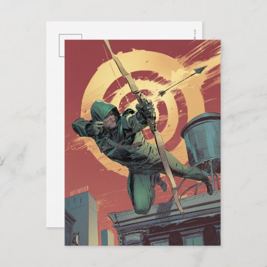 Pijl | Groene pijlschijven van daktop Briefkaart (Voorkant / Achterkant)