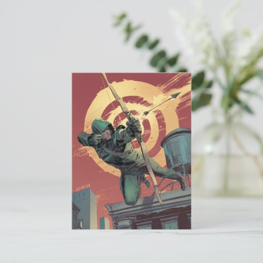 Pijl | Groene pijlschijven van daktop Briefkaart (Staand voorkant)