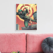 Pijl | Groene pijlschijven van daktop Canvas Afdruk (Insitu (Woonkamer))