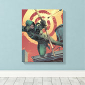 Pijl | Groene pijlschijven van daktop Canvas Afdruk (Insitu (Houten vloer))