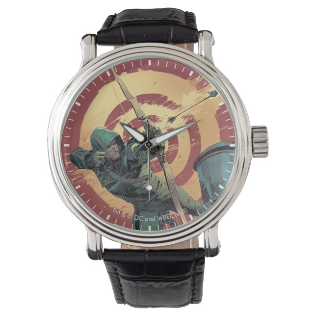 Pijl | Groene pijlschijven van daktop Horloge (Voorkant)