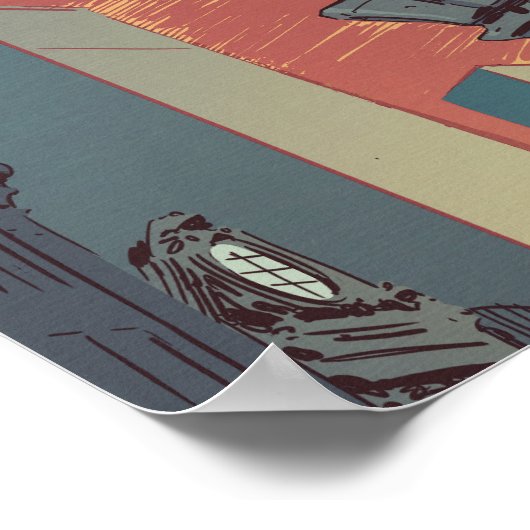 Pijl | Groene pijlschijven van daktop Poster (Hoek)