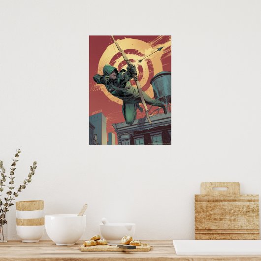 Pijl | Groene pijlschijven van daktop Poster (Keuken)