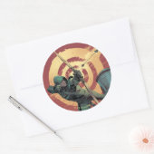 Pijl | Groene pijlschijven van daktop Ronde Sticker (Envelop)