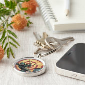 Pijl | Groene pijlschijven van daktop Sleutelhanger (Zijkant)