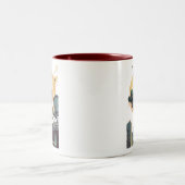 Pijl | Groene pijlschijven van daktop Tweekleurige Koffiemok (Center)