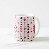 Pijl, Hart & Liefde Romantisch Design Koffiemok (Voorkant rechts)