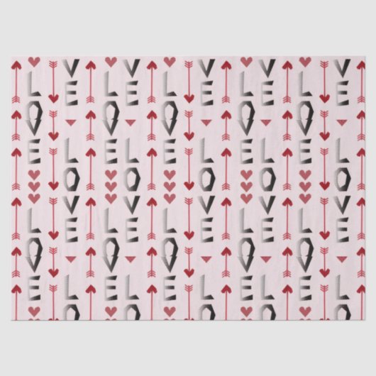 Pijl, Hart & Liefde Romantisch Design Tissuepapier (Voorkant)
