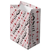 Pijl, Hart & Liefde Romantisch ontwerp Medium Cadeauzakje (Voorkant Gekanteld)