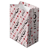 Pijl, Hart & Liefde Romantisch ontwerp Medium Cadeauzakje (Achterkant Gekanteld)