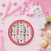 Pijl, Hart & Liefde Romantisch Ontwerp Papieren Bordje (Feest)