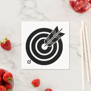 Pijl heeft een rond doelpapier en een party Napkin Servet