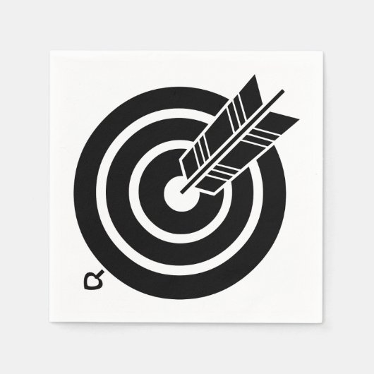 Pijl heeft een rond doelpapier en een party Napkin Servet (Voorkant)