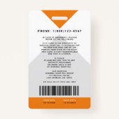 Pijl-ID Medische staf + streepjescode Verticaal Badge (Achterkant)