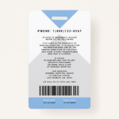 Pijl-ID Medische staf + streepjescode Verticaal Badge (Achterkant)