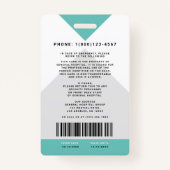 Pijl-ID Medische staf + streepjescode Verticaal Badge (Achterkant)