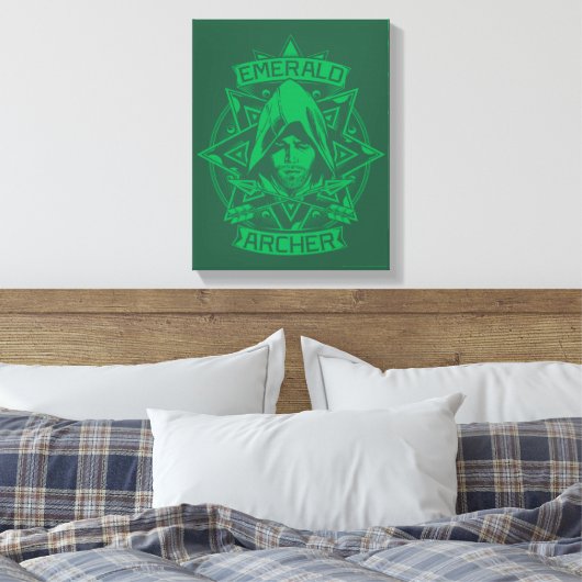 Pijl | Illustratie Emerald Archer Canvas Afdruk (Insitu (Slaapkamer))