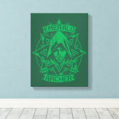 Pijl | Illustratie Emerald Archer Canvas Afdruk (Insitu (Houten vloer))