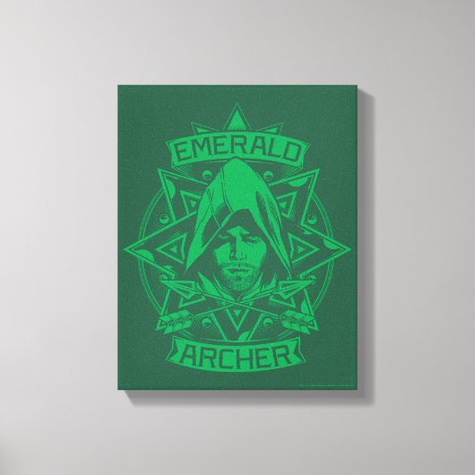 Pijl | Illustratie Emerald Archer Canvas Afdruk (Voorkant)
