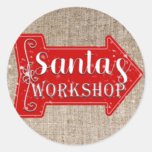 Pijl-kerstfeestdag voor kerstmis in Santa's Ronde Sticker (Voorkant)