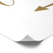 Pijl-links Band Gold Direction Signage Poster (Hoek)