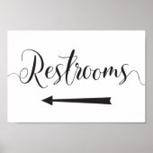 Pijl-links voor het ondertekenen van Restrooms Wed Poster (Voorkant)