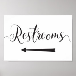 Pijl-links voor het ondertekenen van Restrooms Wed Poster