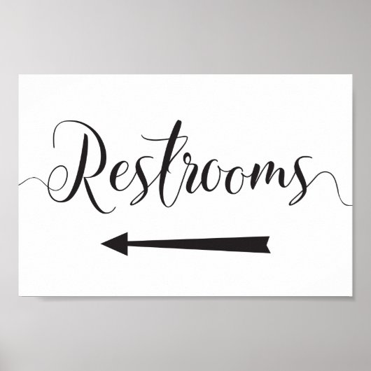 Pijl-links voor het ondertekenen van Restrooms Wed Poster (Voorkant)