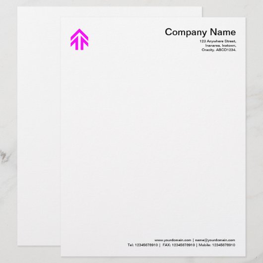 Pijl - Magenta Custom Briefhoofd (Voorkant / Achterkant)