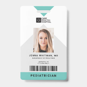 Pijl Medische Staf ID + Barcode Verticaal Badge