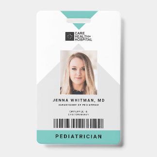 Pijl Medische Staf ID + Barcode Verticaal Badge