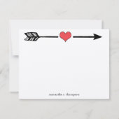 Pijl met rood hart Dank u wel briefkaart (Voorkant)