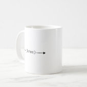 Pijl naar knie koffiemok (Voorkant links)