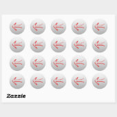 Pijl naar links. Op Grey. Ronde Sticker (Vel)