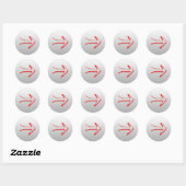Pijl naar rechts. Op Grey. Ronde Sticker (Vel)