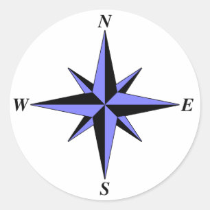 Pijl-noordker (blauw) ronde sticker