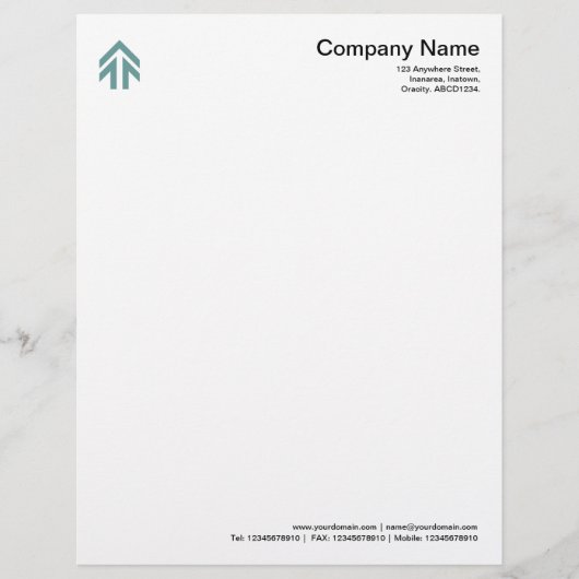 Pijl - Ocean Green Custom Briefhoofd (Voorkant)