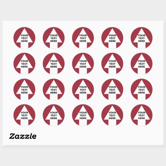 Pijl-omhoog met aangepaste tekst ronde sticker (Vel)