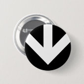 pijl omlaag. kleur aanpasbaar. ronde button 5,7 cm (Voorkant /achterkant)