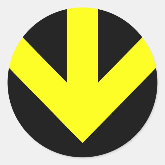 pijl omlaag. kleur aanpasbaar. ronde sticker (Voorkant)