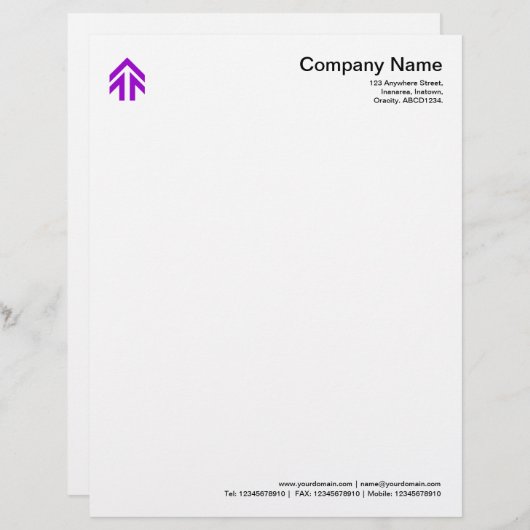 Pijl - Paars Custom Briefhoofd (Voorkant / Achterkant)