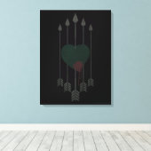 Pijl | Pijlen door het hart Canvas Afdruk (Insitu (Houten vloer))