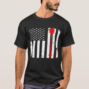 Pijl-pijlstang voor boogschieten Amerikaanse vlag T-shirt