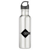 Pijl raakt doelflessen water waterfles  (Voorkant)