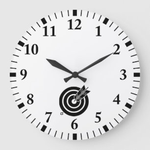 Pijl raakt een rond doel grote klok